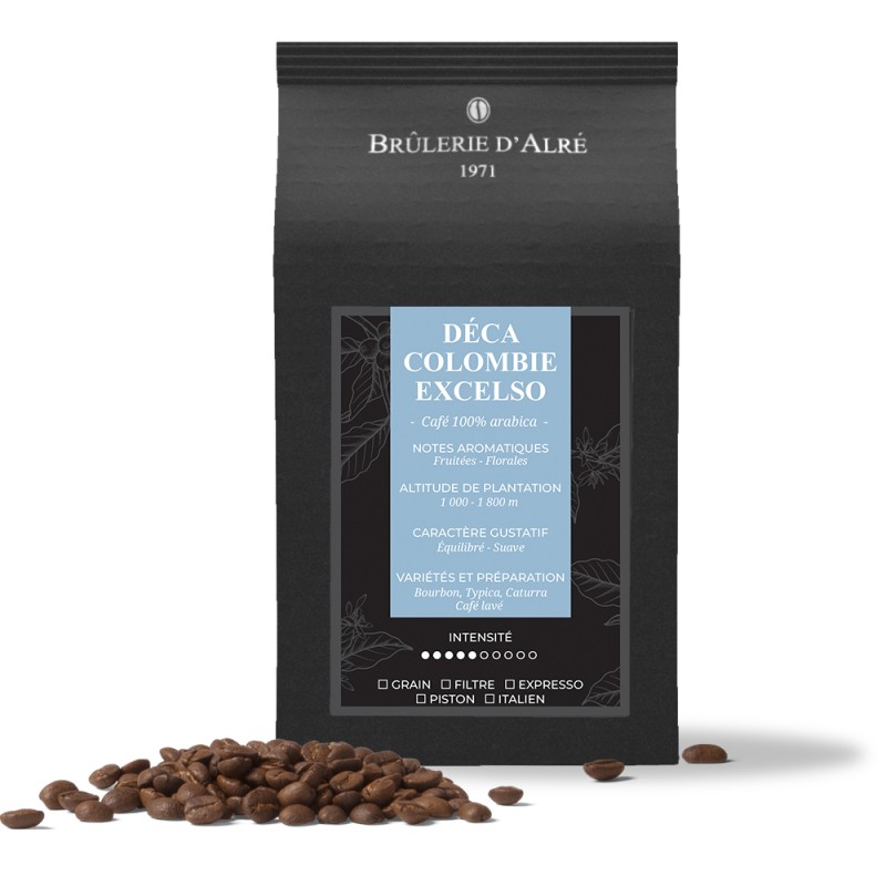Café Déca Colombie Excelso en grain
